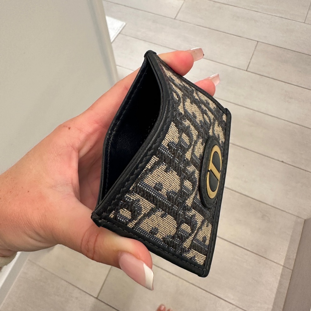 Christian Dior Black and Beige Card Holder